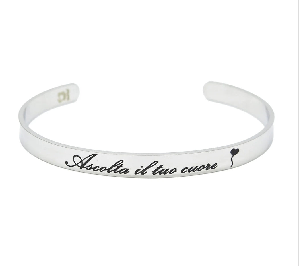 Bracciale rigido "Ascolta il tuo cuore"