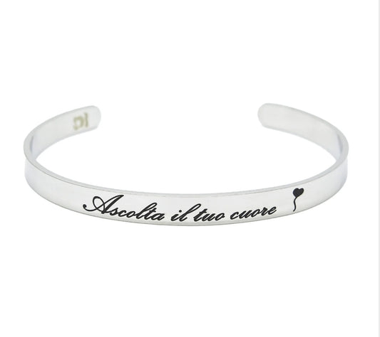 Bracciale rigido "Ascolta il tuo cuore"