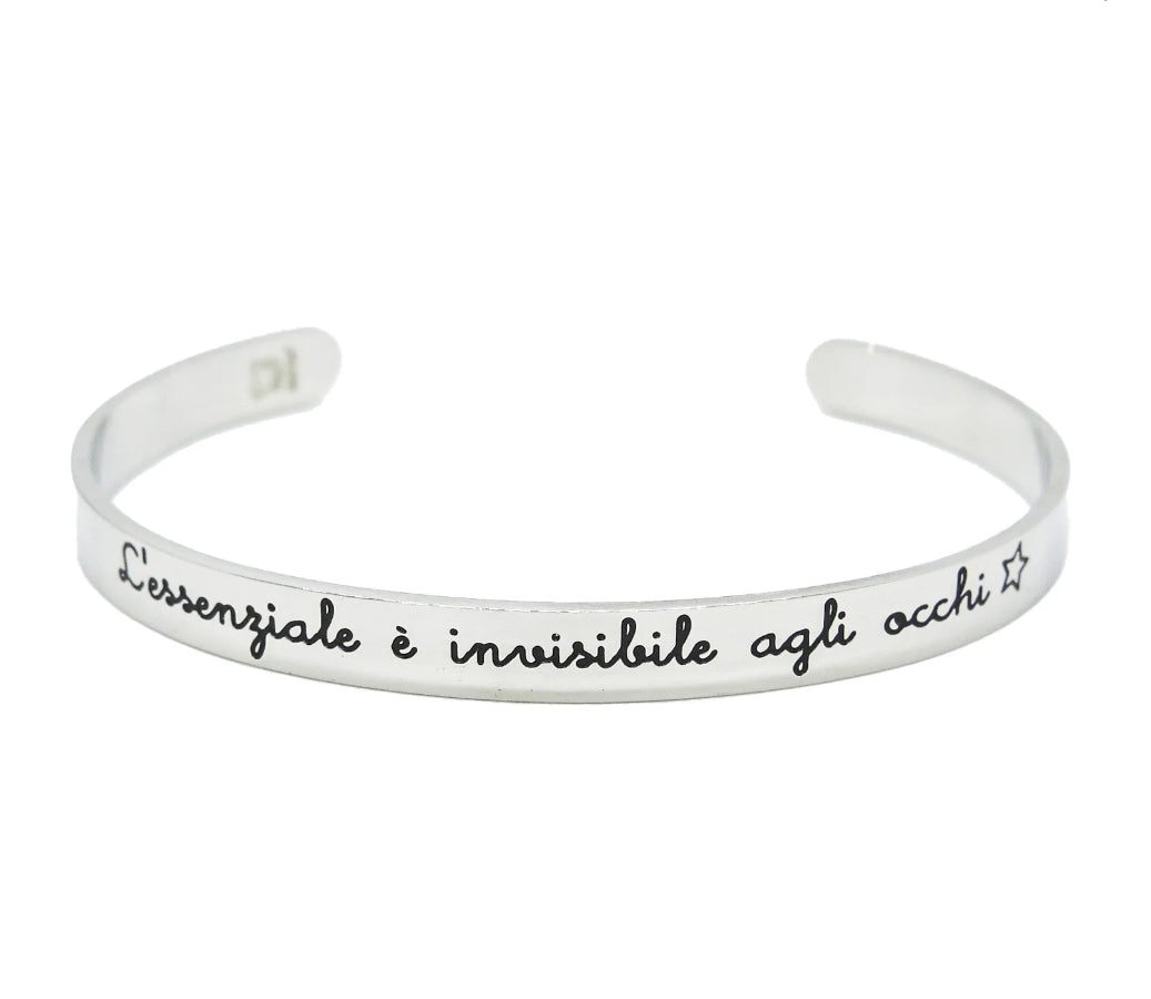 Bracciale rigido "L'essenziale è invisibile agli occhi"