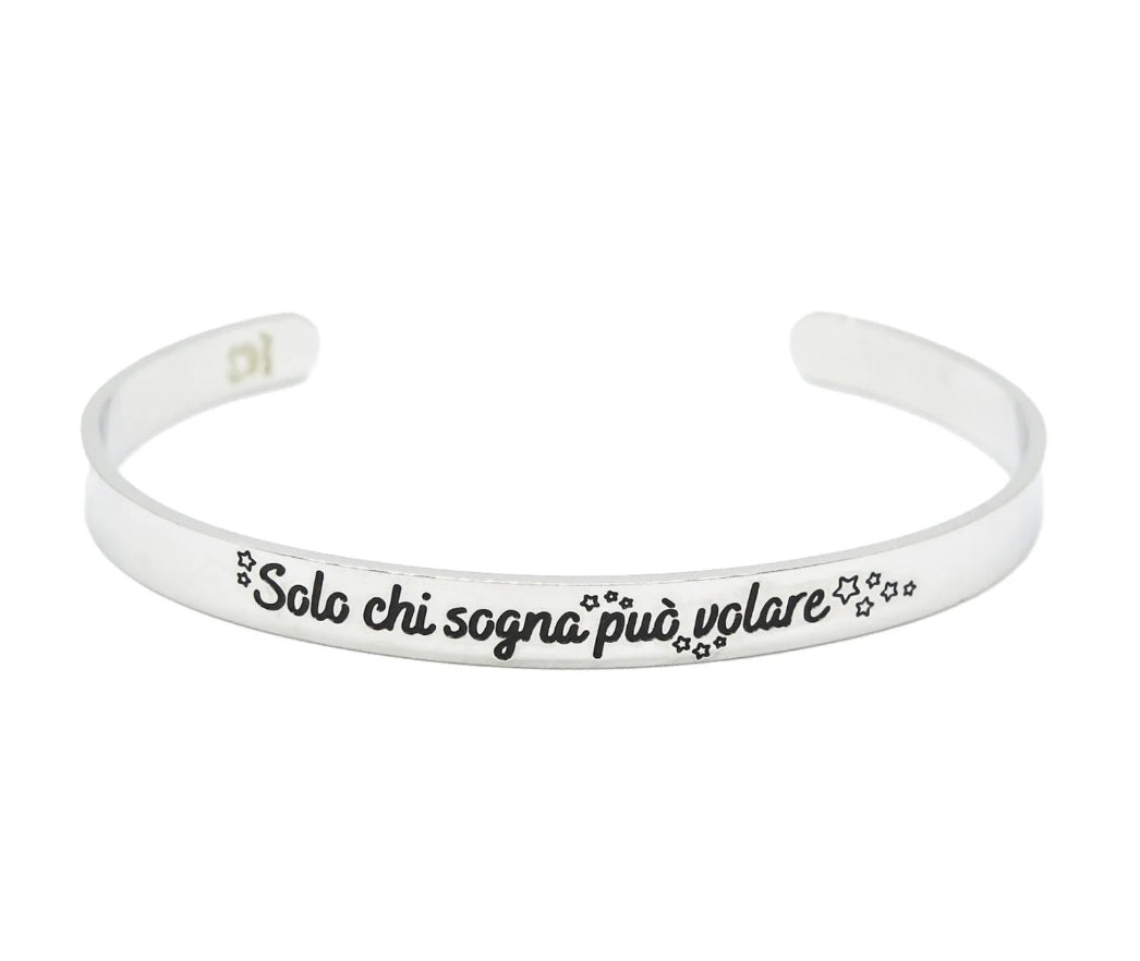Bracciale rigido "Solo chi sogna può volare"