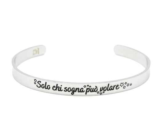 Bracciale rigido "Solo chi sogna può volare"